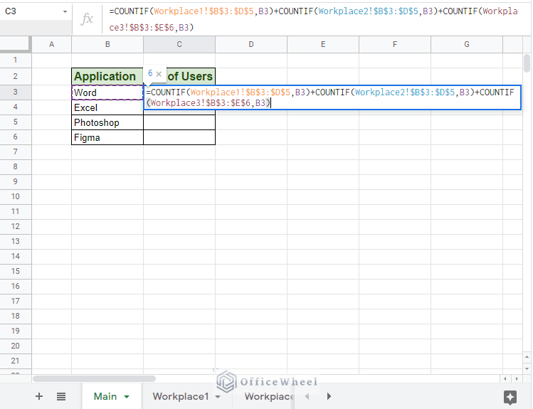 Adding third and final COUNTIF