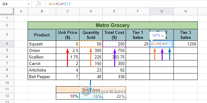 highlighting cell references