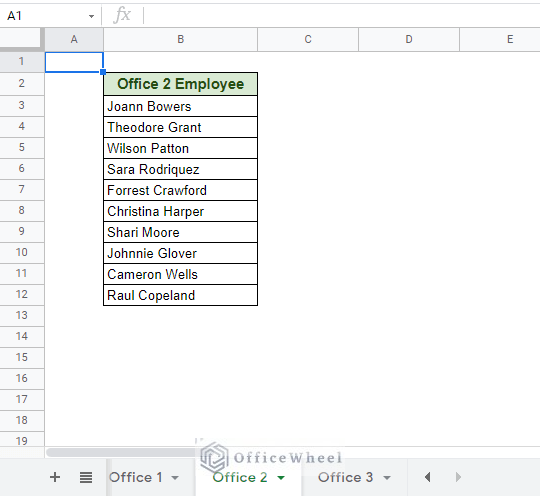 Office 2 Worksheet