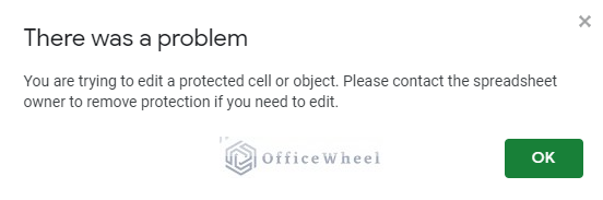 warning message when editing locked cells