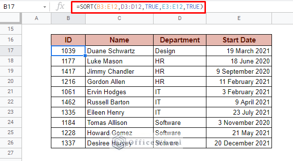 using column range instead of column number