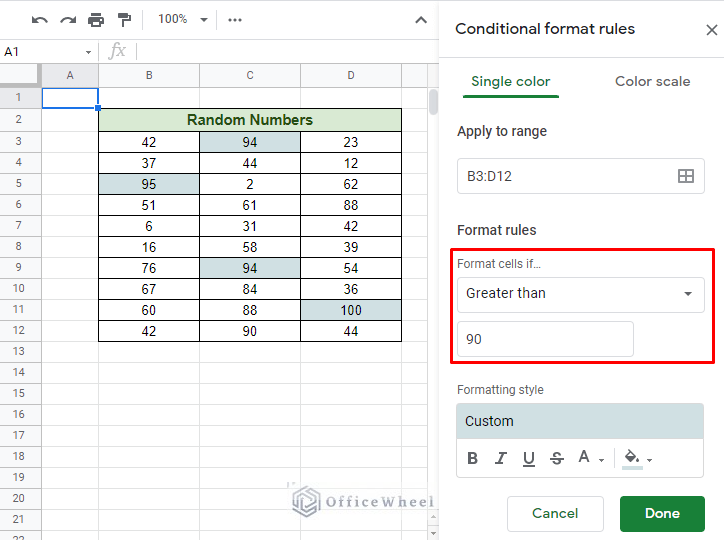 the first numerical condition