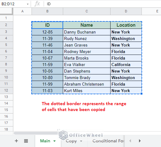 copied dataset