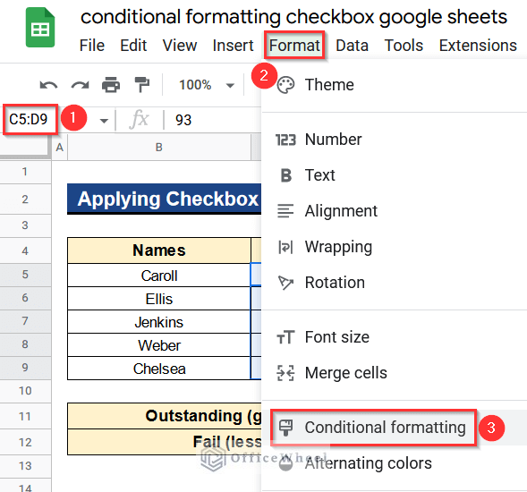 Going to Conditional Formatting Option