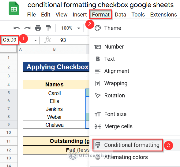 Going to Conditional Formatting Option
