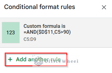Selecting Add Another Rule Option