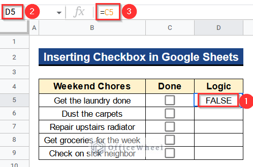 Inserting Formula for Getting Boolean Outcomes