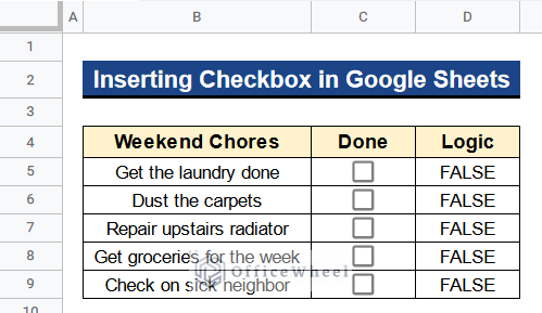 Showing Boolean Outcomes in Column D