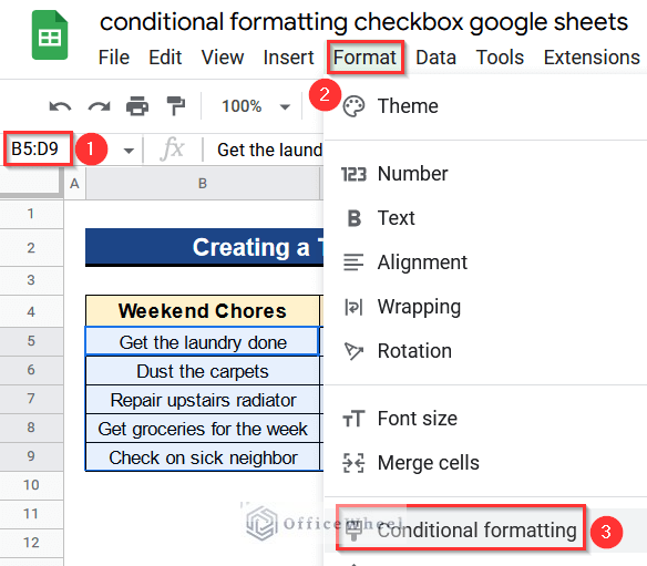 Going to Conditional Formatting Option