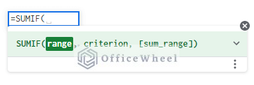syntax for sumif function for sumif from another sheet in google sheets