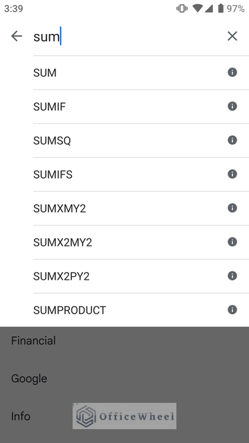 all the sum functions that are available