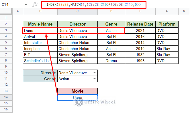 index match with multiple criteria in google sheets