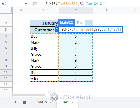 selecting the sum range for sumif