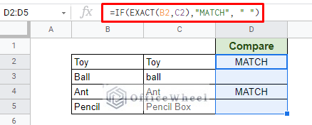 using the if function to return a meaningful message after comparing text