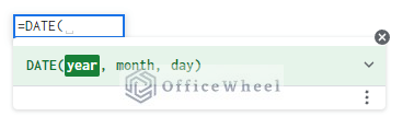 the date function syntax in google sheets