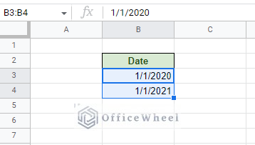 setting the first two dates of the series a year apart