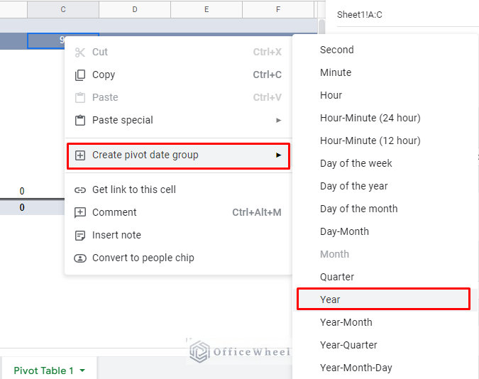 selecting the year grouping
