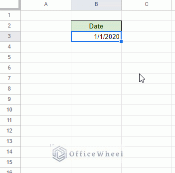 using fill handle to continue dates in google sheets animated