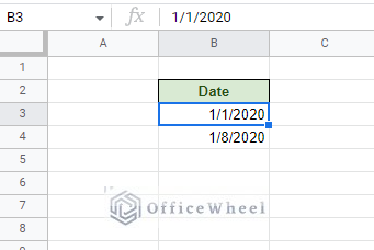 starting dates 7 days apart
