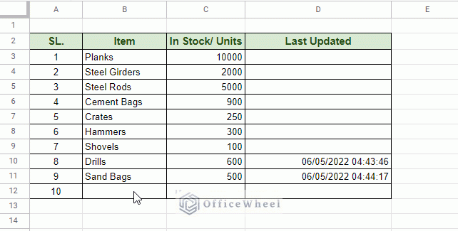 autofill date when a cell is updated in google sheets animated
