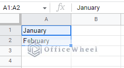 selecting the first two month values