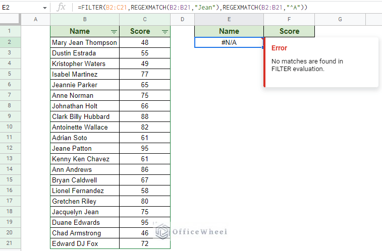 the different conditions of the filter function is in the and logic