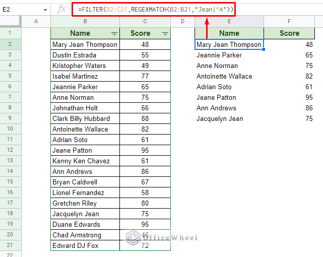 using filter function for multiple criteria of contains in google sheets