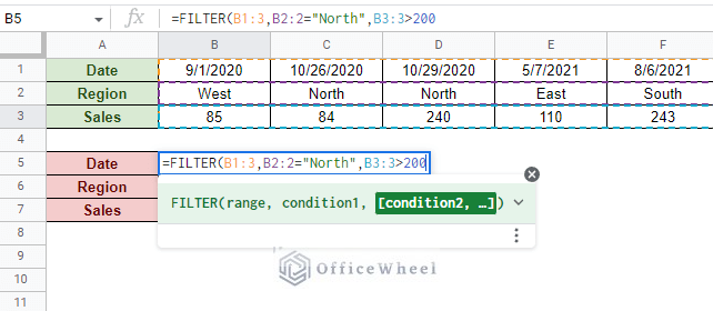 adding the second numerical row condition for the filter