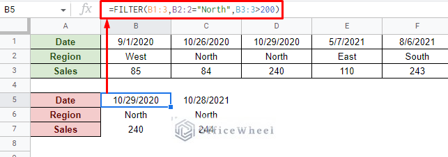 filter by multiple rows in google sheets using the filter function