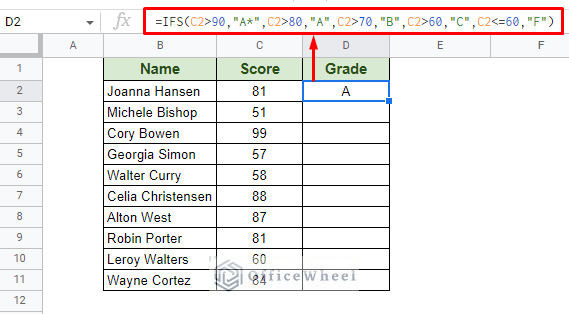 using ifs function for multiple condition