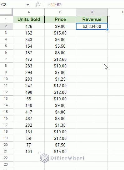 double click fill handle to fill down entire column in google sheets animated 