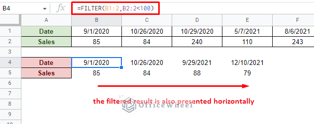 filter by rows in google sheets using the filter function