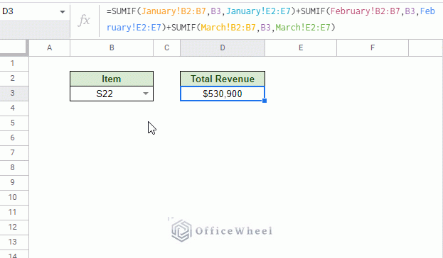using sumif function to sum cells from different sheets in google sheets animated