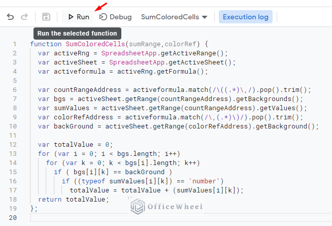 run the apps script code to activate it