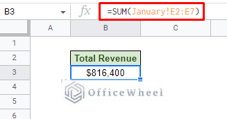 sum cells from a different sheet in google sheets