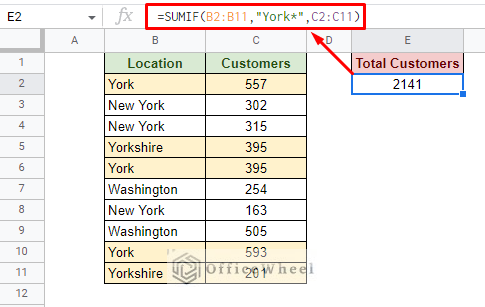 sum of cells that start with specific text in google sheets with sumif function