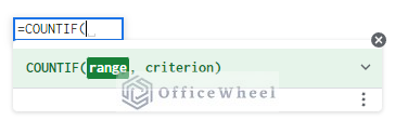 countif function syntax in google sheets