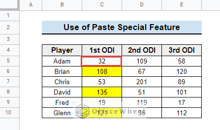 Utilizing Paste Special Feature
