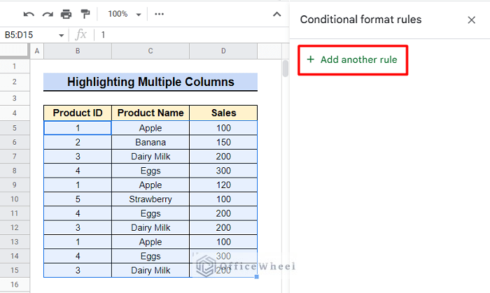 Highlight Duplicates in Multiple Columns in Google Sheets