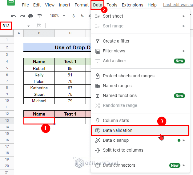 select data validation