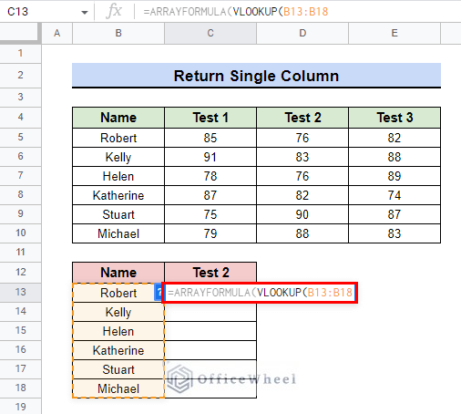 input data range to look up for