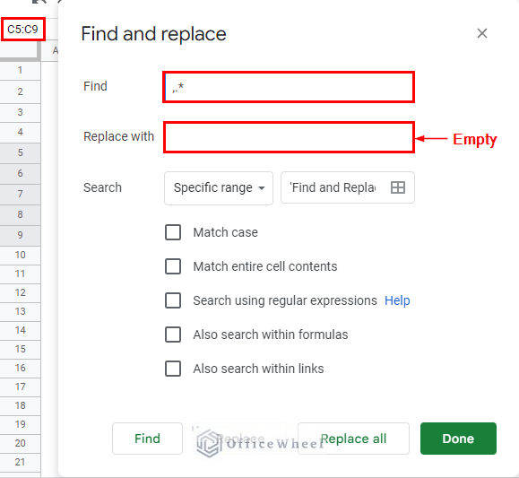 input data in find box