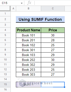 dataset for using wildcards with sumif function