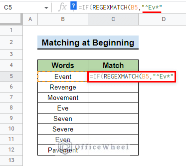 insert value for regular expression