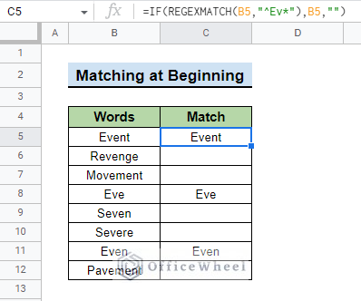 final table after matching at beginning with wildcards using if function for How to Use Wildcard with IF Condition in Google Sheets