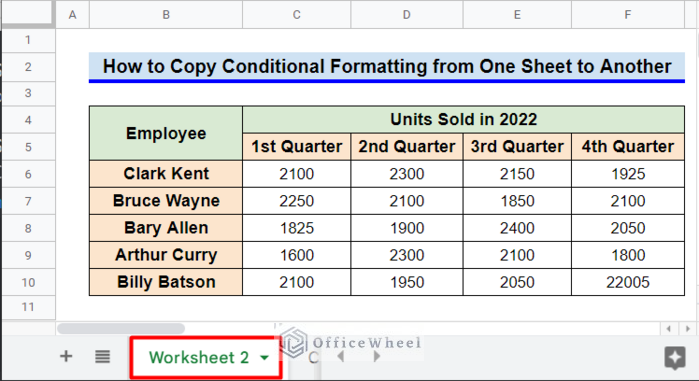 How to Copy Conditional Formatting from One Sheet to Another