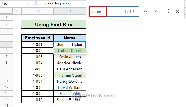 input the text to search for