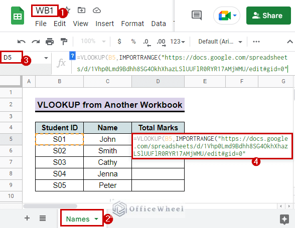 pasting URL in formula bar for importing data