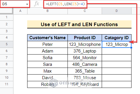Remove Specific Number of Characters in google sheets