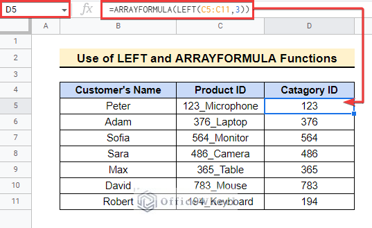 Return Substrings from Multiple Texts in google sheets